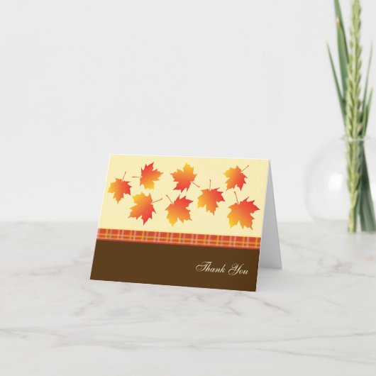 Autumn Maple Leaves Wedding Bedankkaart (Voorkant)