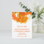 Autumn Maple Leaves Wedding Save the Date Aankondigingskaart (Staand voorkant)