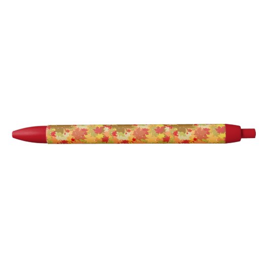 Autumn Maple Leaves Zwarte Inkt Pen (Voorkant)