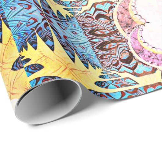 Autumn Maple Pattern and Moons Cadeaupapier (Rol Hoek)