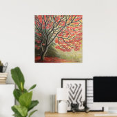 Autumn Maple Tree Print Landscape Art Poster (Thuiskantoor)