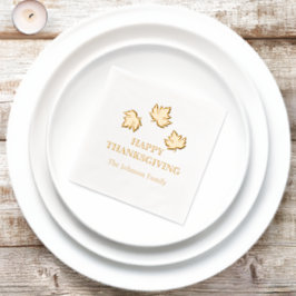 Autumn Maple verlaat Happy Thanksgiving Folie Servetten