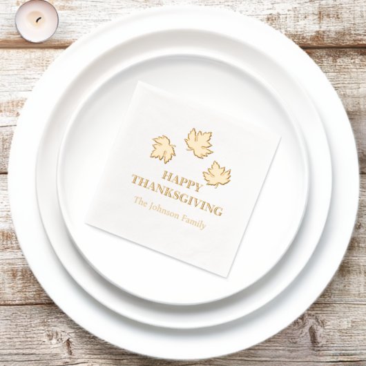 Autumn Maple verlaat Happy Thanksgiving Folie Servetten (Insitu)