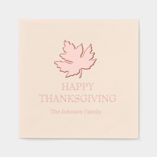 Autumn Maple verlaat Happy Thanksgiving Folie Servetten (Voorkant)