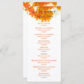 Autumn Maple verlaat huwelijksprogramma Programmakaart (Voorkant / Achterkant)