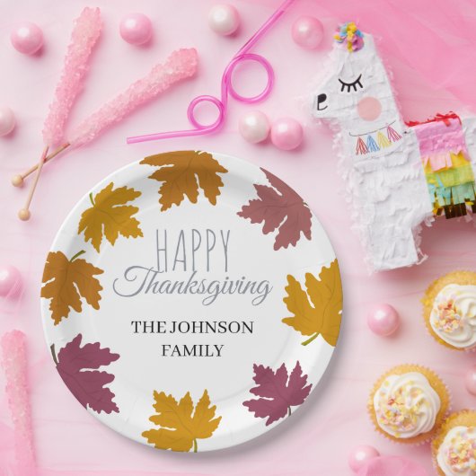 Autumn Maple verlaat modern Papieren Bordje (Feest)