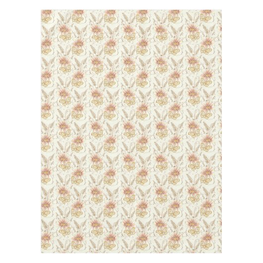 Autumn Meadow Butterflies Cotton Tablecloth Tafelkleed (Voorkant)
