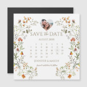 Autumn Meadow Flower Save the Date Fotomagneet (Voorkant / Achterkant)