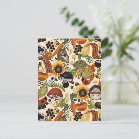 Autumn Medley Pattern Briefkaart (Staand voorkant)