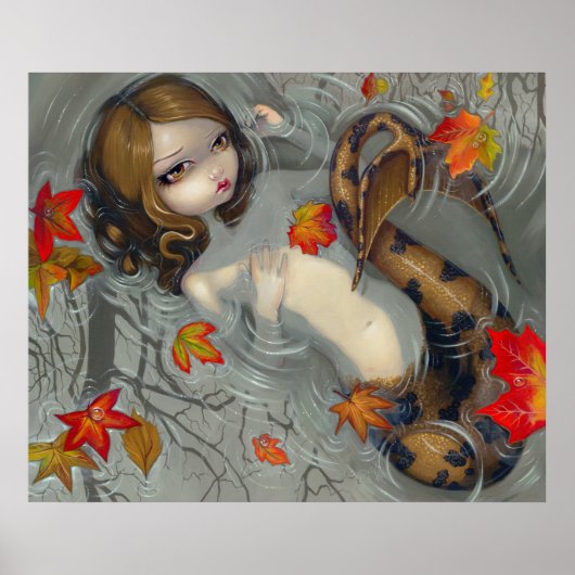 Autumn Mermaid fantasy Art Print (Voorkant)