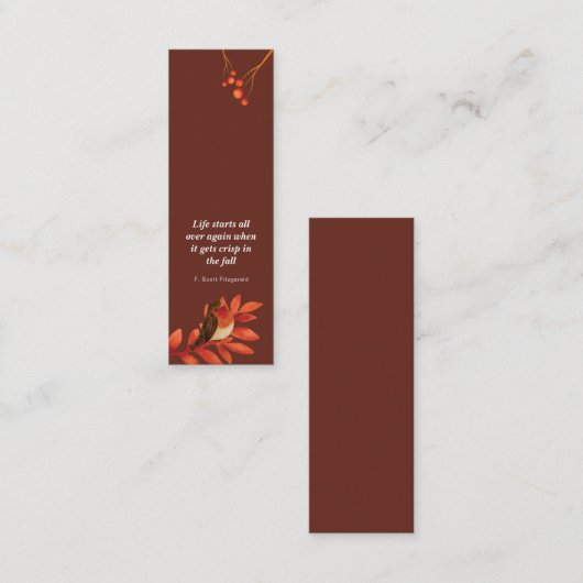 Autumn Mesmerizing Mini Bladwijzer Contactkaartje (Voorkant / Achterkant)