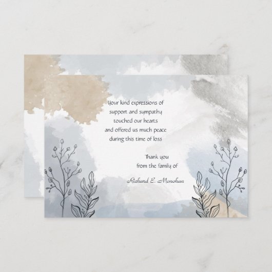 Autumn Mist Sympathie Hartelijk dank Bedankkaart (Voorkant / Achterkant)