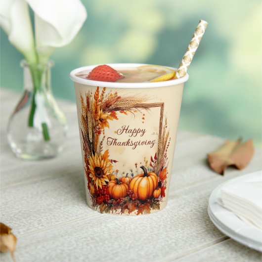 Autumn Mix lijst Thanksgiving Papieren Bekers (Insitu)