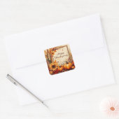 Autumn Mix lijst Thanksgiving Vierkante Sticker (Envelop)
