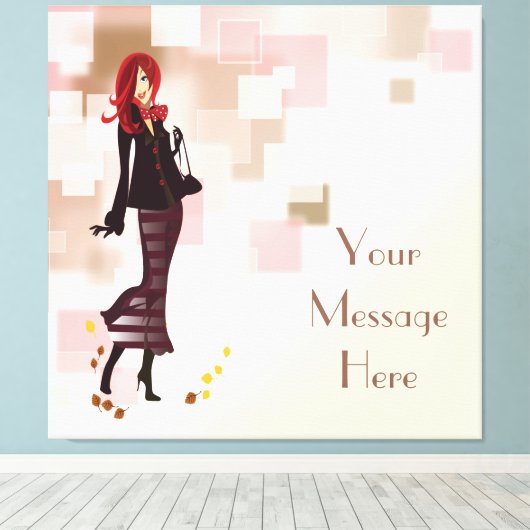 Autumn Mode Model Wrapped Canvas Afdruk (Insitu (Houten vloer))