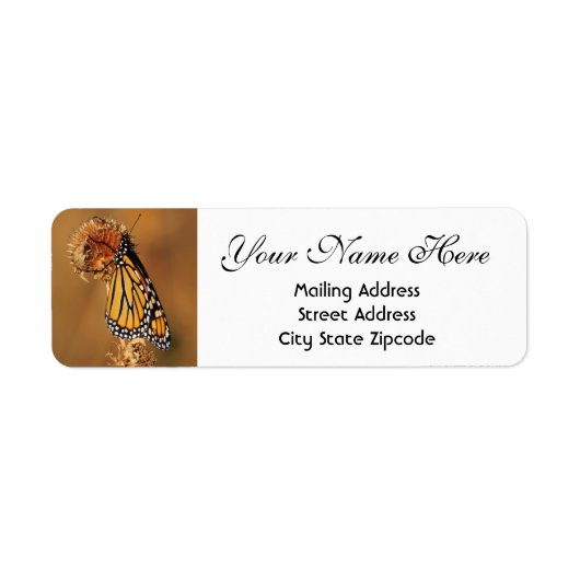 Autumn Monarch Butterfly Return Address Etiket (Voorkant)