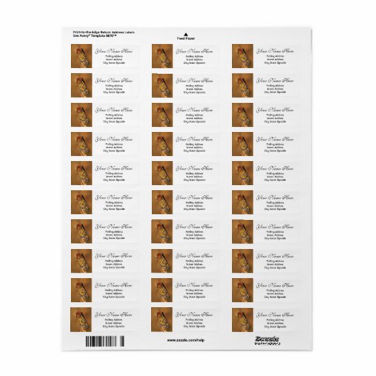 Autumn Monarch Butterfly Return Address Etiket (Full Sheet)
