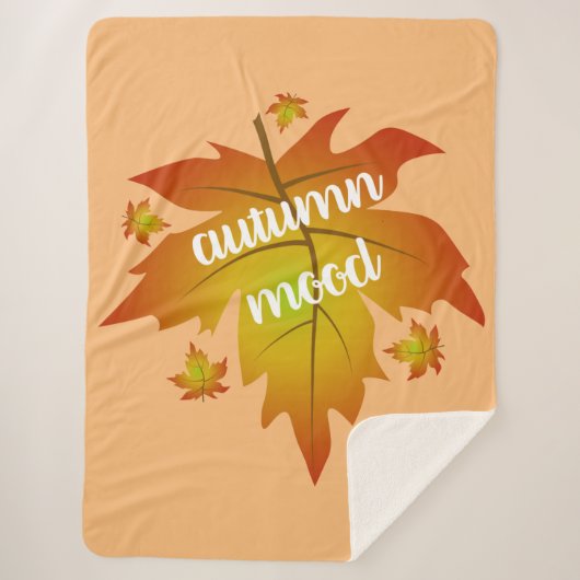 Autumn mood typography maple leaves   sherpa deken (Voorkant)