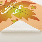 Autumn mood typography maple leaves   sherpa deken (3/4)