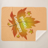 Autumn mood typography maple leaves   sherpa deken (Voorkant (horizontaal))