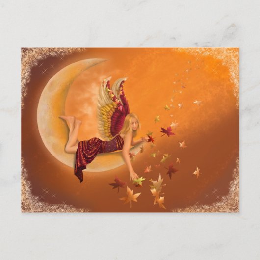 Autumn Moon Angel Briefkaart (Voorkant)
