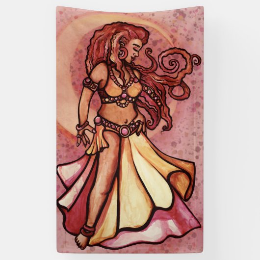 Autumn Moon Belly Dancer Goddess Spandoek (Verticaal)
