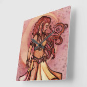 Autumn Moon Belly Dancer Goddess Vierkante Klok (Hoek)