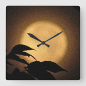 Autumn Moon Clock Vierkante Klok (Voorkant)