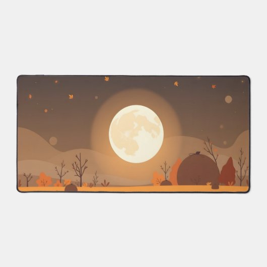 Autumn Moon Desk Mat – Gezellig Herfst landschap m (Voorkant)