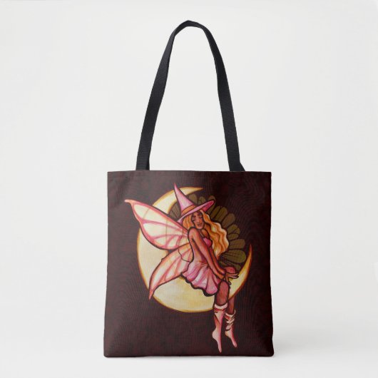 Autumn Moon Fairy Witch Daisy Artwork MoonChild Tote Bag (Voorkant)