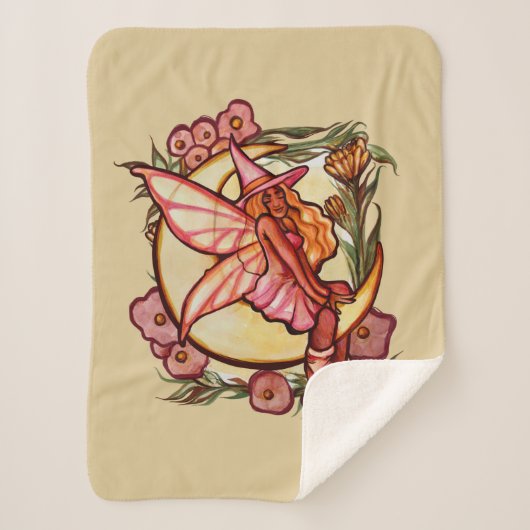 Autumn Moon Fairy Witch Herfst Fairies Sherpa Deken (Voorkant)