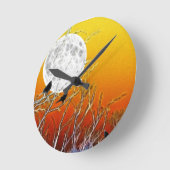 Autumn Moon Gothic Oranje Sunset Ronde Klok (Hoek)