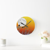 Autumn Moon Gothic Oranje Sunset Ronde Klok (Huis)