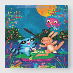 Autumn Moon Vierkante Klok