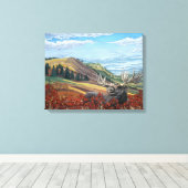 Autumn Moose Landscape Painting Art Prints (Insitu (Houten vloer))