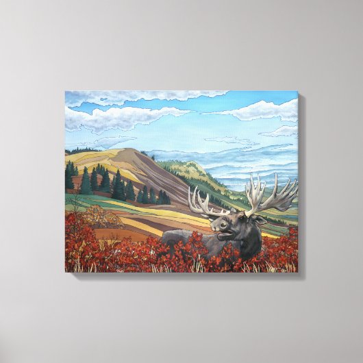 Autumn Moose Landscape Painting Art Prints (Voorkant)