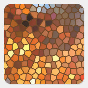 Autumn Mosaic Abstract Vierkante Sticker