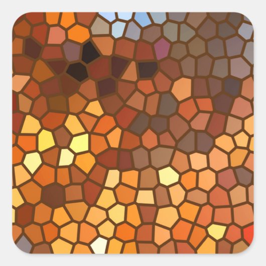 Autumn Mosaic Abstract Vierkante Sticker (Voorkant)
