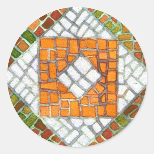 AUTUMN MOSAIC grote ronde Stickers (Voorkant)