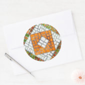 AUTUMN MOSAIC grote ronde Stickers (Envelop)