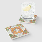 AUTUMN MOSAIC Marble Stone Onderzetter (Zijkant)