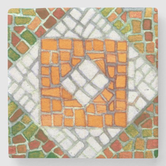 AUTUMN MOSAIC Marble Stone Onderzetter (Voorkant)