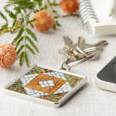 AUTUMN MOSAIC Premium Square Sleutelhanger (Zijkant)