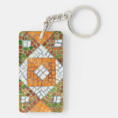 AUTUMN MOSAIC Rectangle AcrylSleutelhanger Sleutelhanger (achterkant)