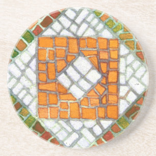 AUTUMN MOSAIC Round Sandstone Onderzetter