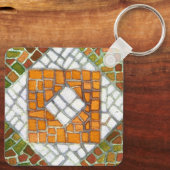 AUTUMN MOSAIC Square Aluminium Sleutelhanger (Achterkant)