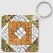 AUTUMN MOSAIC Square Aluminium Sleutelhanger (Achterkant)