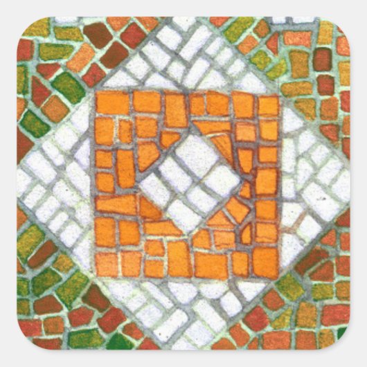 AUTUMN MOSAIC Stickers op grote vierkant (Voorkant)