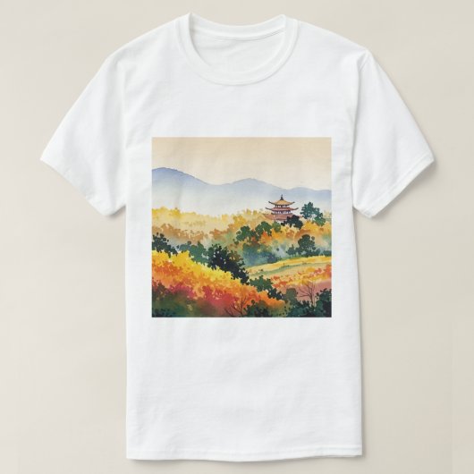 Autumn mountain landscape t-shirt (Design voorkant)