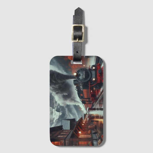 Autumn Mountain Train Journey Bagagelabel (Voorkant (verticaal))